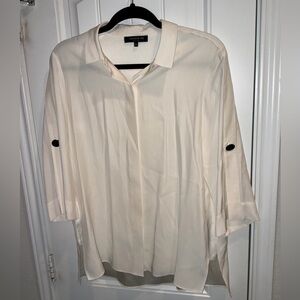 Lafayette 148 silk top Cream Button-Down Shirt